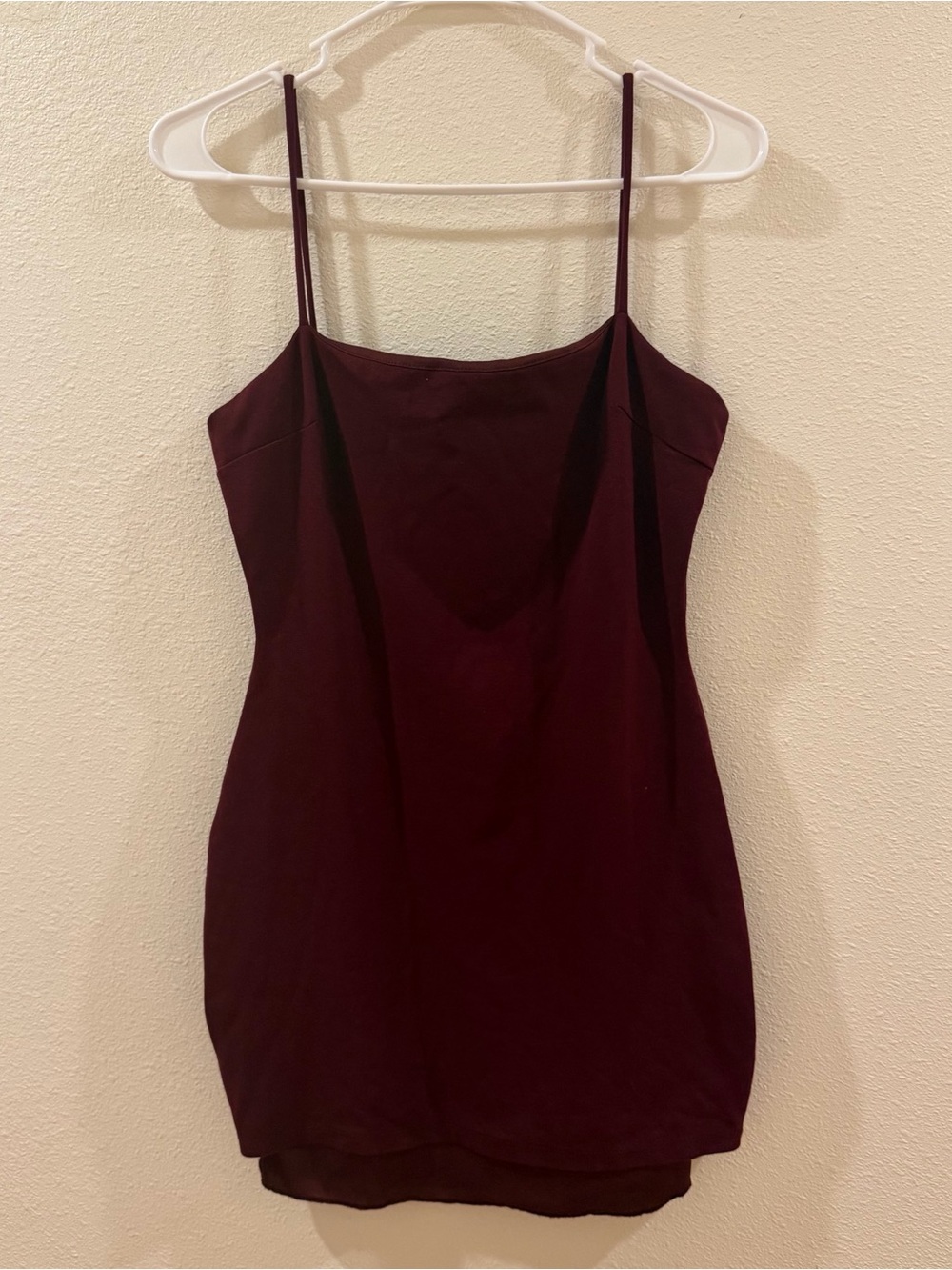 Lulus Burgundy Wine Spaghetti Strap Bodycon Mini Dress
